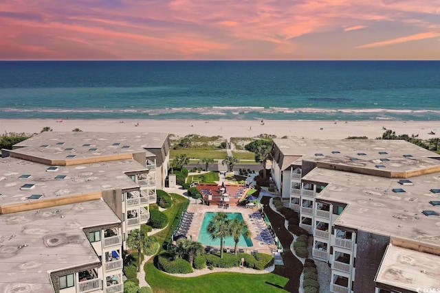 5601 N Ocean Blvd Unit A-307, Myrtle Beach, SC 29577 - aerial view of property and surrounding area with expansive beach and a pool area