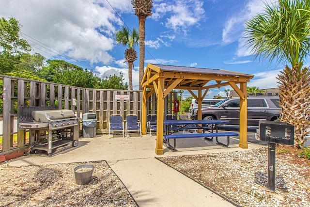 5601 N Ocean Blvd Unit A-307, Myrtle Beach, SC 29577 - view of patio / terrace featuring a gazebo and a grill