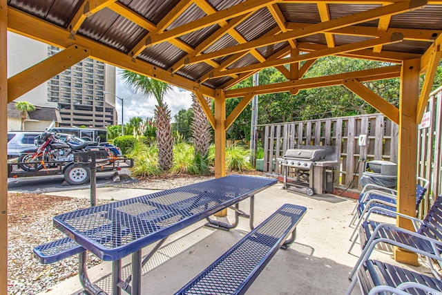5601 N Ocean Blvd Unit A-307, Myrtle Beach, SC 29577 - view of patio with a grill and a gazebo