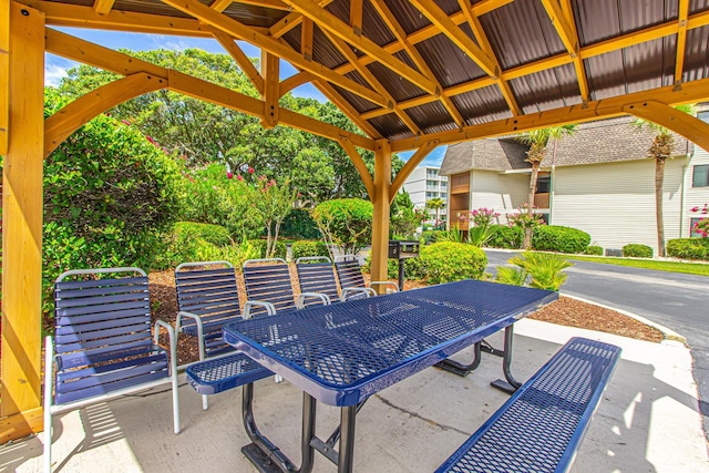5601 N Ocean Blvd Unit A-307, Myrtle Beach, SC 29577 - view of patio / terrace featuring a gazebo and outdoor dining area