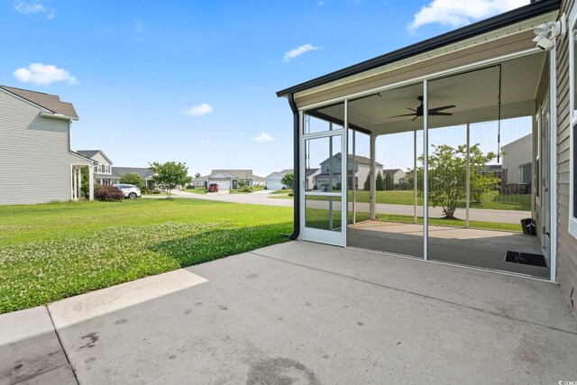 4115 Alvina Way, Myrtle Beach, SC 29579 - view of patio featuring a residential view and ceiling fan