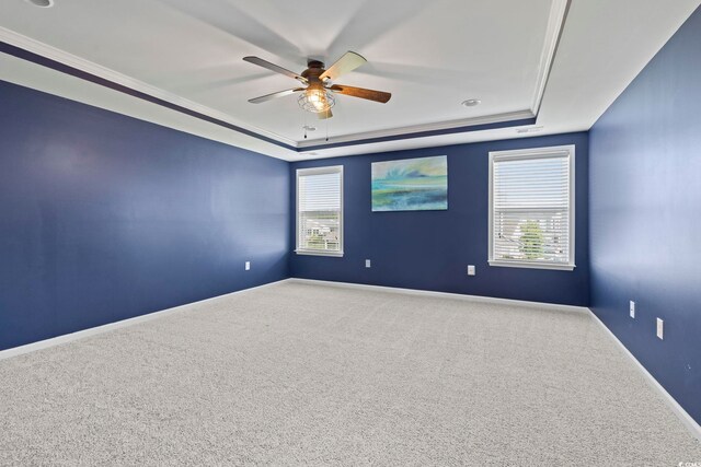 4115 Alvina Way, Myrtle Beach, SC 29579 - carpeted spare room with a raised ceiling, a ceiling fan, baseboards, and ornamental molding