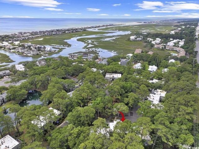 88 Salt Marsh Cir Unit 22F, Pawleys Island, SC 29585 - aerial overview of property's location with a large body of water and nearby suburban area