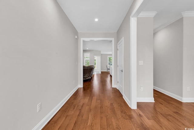 133 Deloach Trl, Pawleys Island, SC 29585 - hallway with wood finished floors, baseboards, and recessed lighting