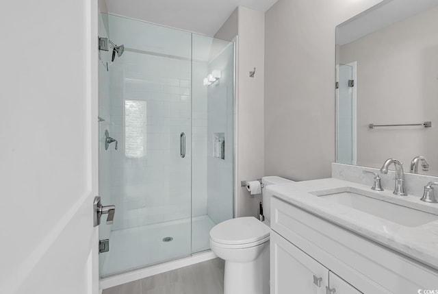 133 Deloach Trl, Pawleys Island, SC 29585 - full bathroom with a stall shower, vanity, and toilet