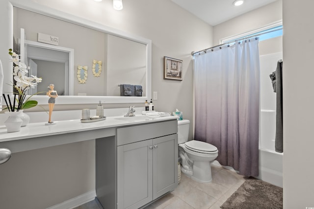 915 Sorano St, Myrtle Beach, SC 29579 - full bath with vanity, toilet, shower / bathtub combination with curtain, and tile patterned flooring