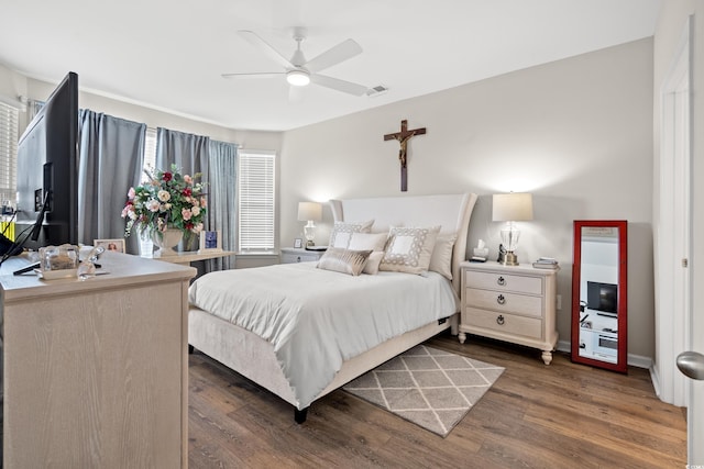 915 Sorano St, Myrtle Beach, SC 29579 - bedroom with dark wood-style flooring and ceiling fan