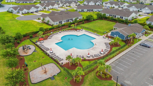 915 Sorano St, Myrtle Beach, SC 29579 - aerial view of residential area featuring a pool