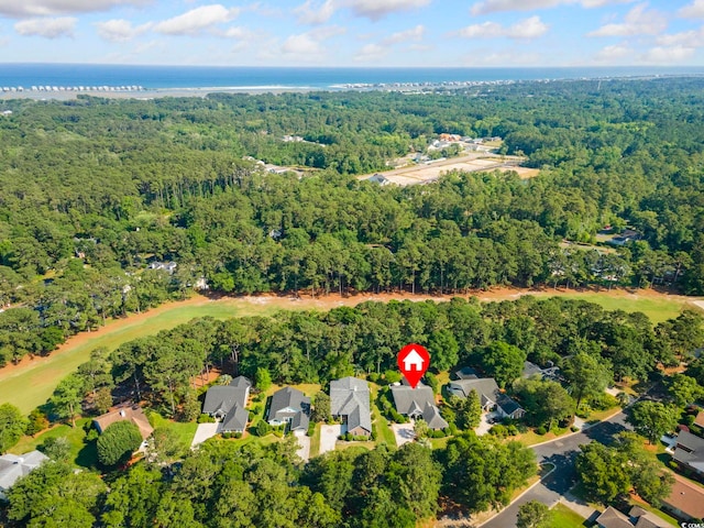 168 Mackinley Cir, Pawleys Island, SC 29585 - aerial view of property and surrounding area with a heavily wooded area and nearby suburban area