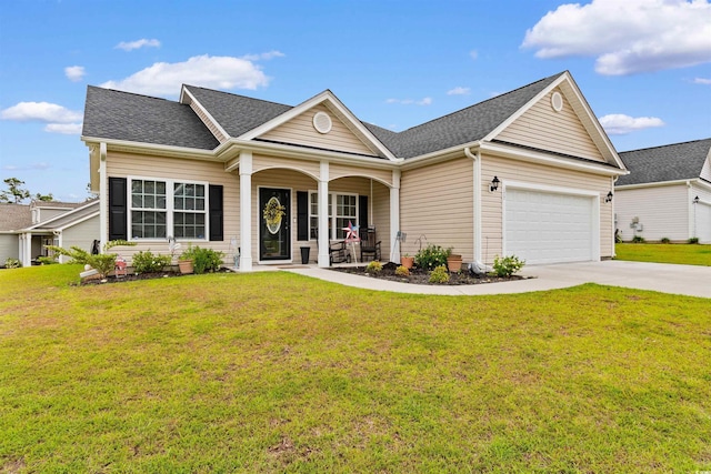 177 Baylee Cir, Galivants Ferry, SC 29544 - single story home with a porch, an attached garage, driveway, and a front yard