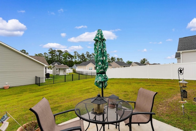 177 Baylee Cir, Galivants Ferry, SC 29544 - fenced backyard featuring a residential view and a patio