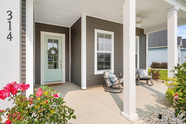 314 Bumble Cir, Murrells Inlet, SC 29576 - property entrance featuring a porch and a ceiling fan