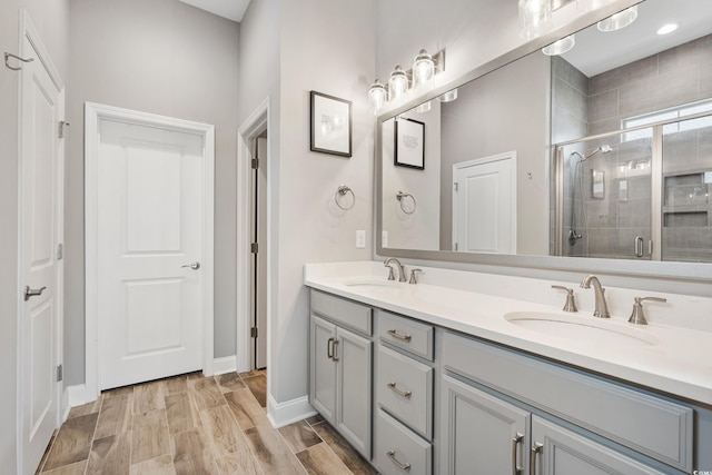 314 Bumble Cir, Murrells Inlet, SC 29576 - bathroom with double vanity and a stall shower