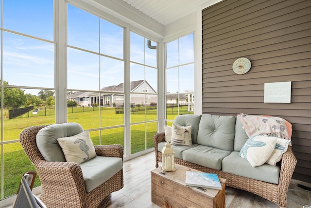 314 Bumble Cir, Murrells Inlet, SC 29576 - sunroom / solarium featuring an outdoor living space and a residential view