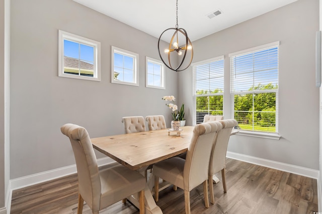 314 Bumble Cir, Murrells Inlet, SC 29576 - dining space featuring a chandelier and wood finished floors