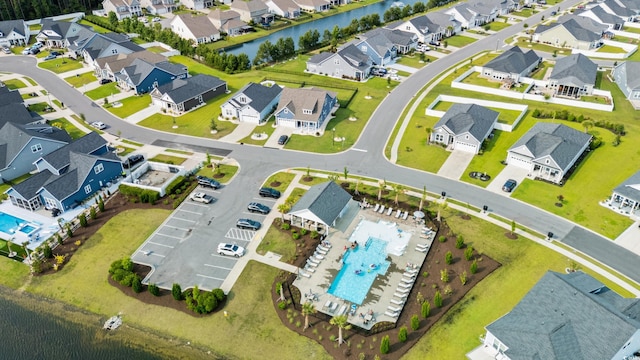 314 Bumble Cir, Murrells Inlet, SC 29576 - aerial view of residential area with a pool area and a nearby body of water