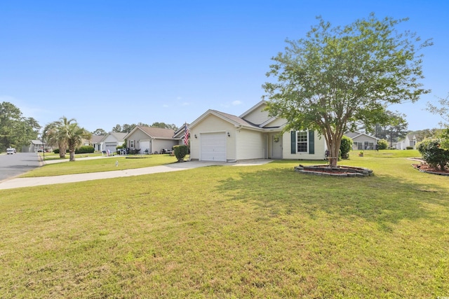 1407 Sunningdale Ln, Myrtle Beach, SC 29588 - ranch-style home featuring concrete driveway, an attached garage, and a front yard