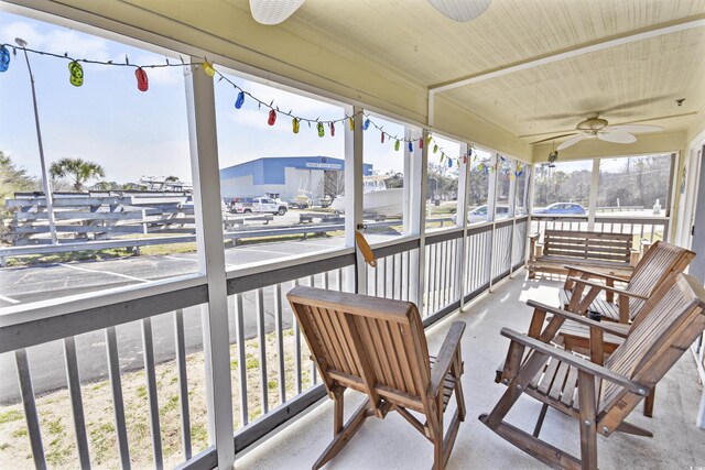 4350 Intercoastal Dr Unit 1101, Little River, SC 29566 - sunroom featuring a ceiling fan