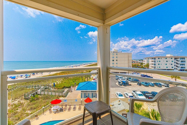 4525 S Ocean Blvd Unit 406, North Myrtle Beach, SC 29582 - balcony featuring view of water and beach