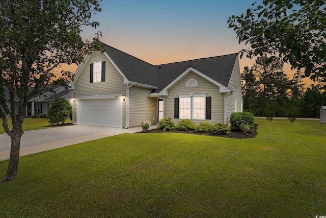 620 Seth Ln, Longs, SC 29568 - traditional-style house with an attached garage, concrete driveway, a front yard, and roof with shingles
