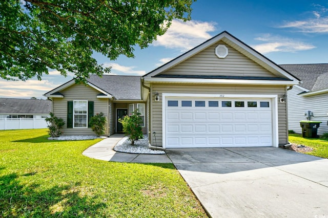 1412 Reid Ct, Myrtle Beach, SC 29588 - ranch-style home featuring an attached garage, driveway, and a shingled roof