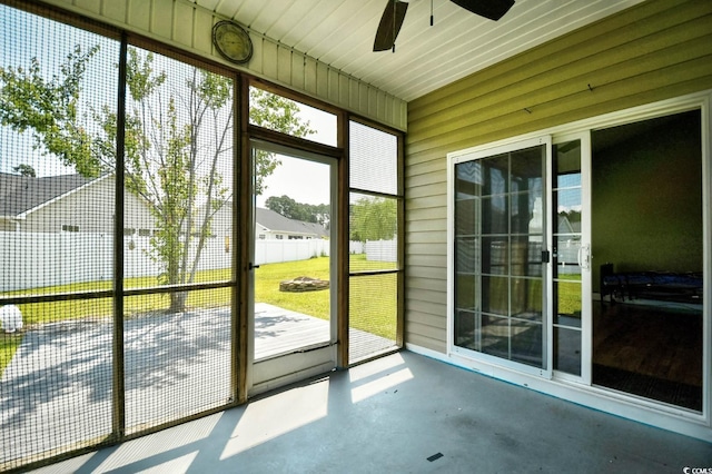 1412 Reid Ct, Myrtle Beach, SC 29588 - unfurnished sunroom featuring a ceiling fan