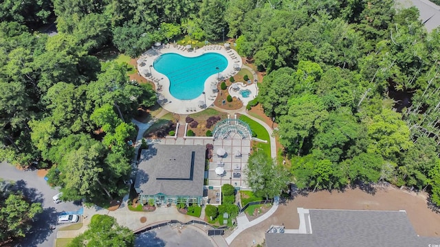 1221 Tidewater Dr Unit 122, North Myrtle Beach, SC 29582 - aerial view of property and surrounding area featuring a pool area