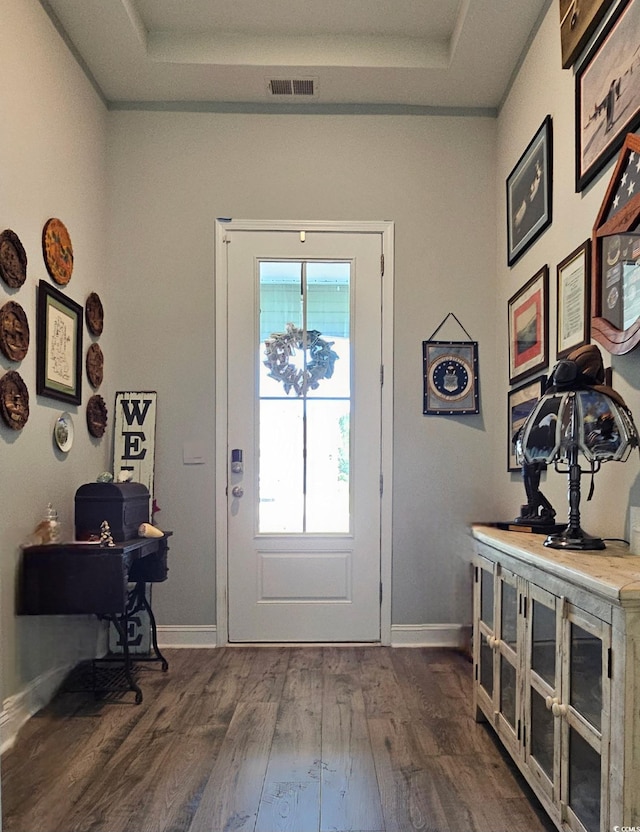 784 Flowering Branch Ave, Little River, SC 29566 - entrance foyer with dark wood finished floors and a raised ceiling