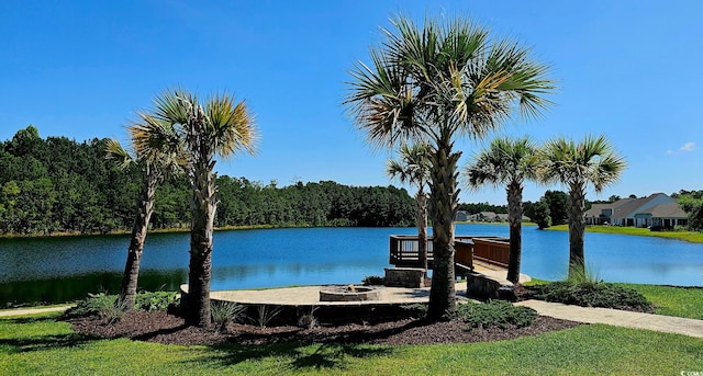 784 Flowering Branch Ave, Little River, SC 29566 - water view featuring a fire pit