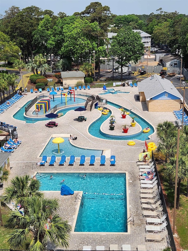 5905 S Kings Hwy Unit 1106, Myrtle Beach, SC 29575 - drone / aerial view of a pool