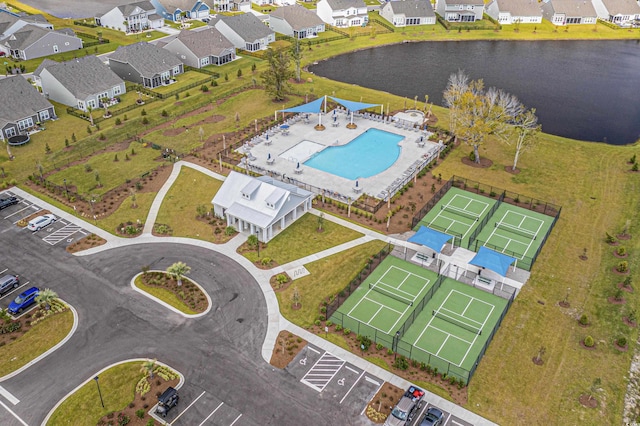 4555 Weekly Dr, Myrtle Beach, SC 29579 - aerial view of residential area with a pool area and a large body of water