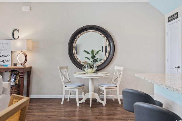 2504 Heritage Loop Unit 2504, Myrtle Beach, SC 29577 - dining space with wood finished floors, baseboards, and vaulted ceiling