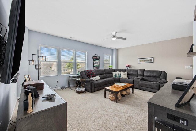 2504 Heritage Loop Unit 2504, Myrtle Beach, SC 29577 - living area with a ceiling fan, carpet floors, and baseboards