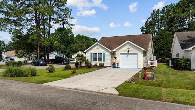 6681 Wisteria Dr, Myrtle Beach, SC 29588 - view of front of house with driveway, a front lawn, and a garage