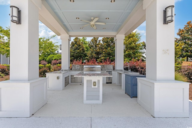 6378 Torino Ln, Myrtle Beach, SC 29572 - view of patio / terrace featuring ceiling fan and a sink