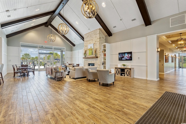 6378 Torino Ln, Myrtle Beach, SC 29572 - community lobby with high vaulted ceiling and beamed ceiling