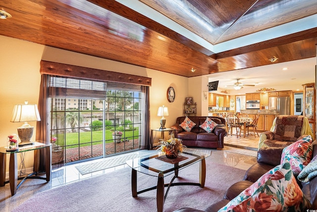 328 Waterside Dr, Myrtle Beach, SC 29577 - living room with light tile patterned floors, recessed lighting, and ceiling fan