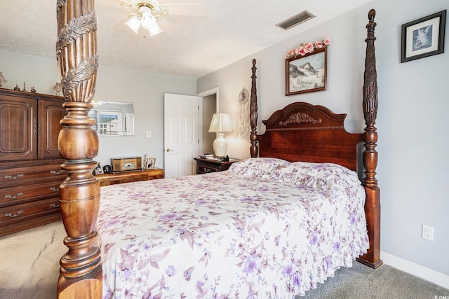 328 Waterside Dr, Myrtle Beach, SC 29577 - bedroom with carpet, baseboards, and a ceiling fan