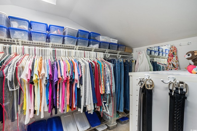 328 Waterside Dr, Myrtle Beach, SC 29577 - walk in closet featuring vaulted ceiling