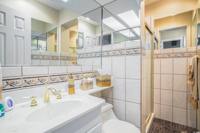 328 Waterside Dr, Myrtle Beach, SC 29577 - full bath featuring a shower stall, toilet, tile walls, and vanity