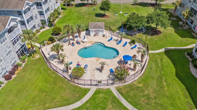 4705 Wild Iris Dr Unit 201, Myrtle Beach, SC 29577 - aerial view of a pool area and apartment complex / building