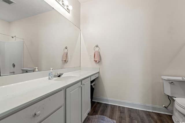 6000 Windsor Green Way Unit 104, Myrtle Beach, SC 29579 - full bathroom with wood finished floors, vanity, and a shower