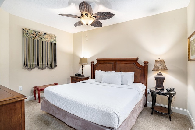 100 N Beach Blvd Unit 710, North Myrtle Beach, SC 29582 - bedroom featuring light colored carpet and ceiling fan