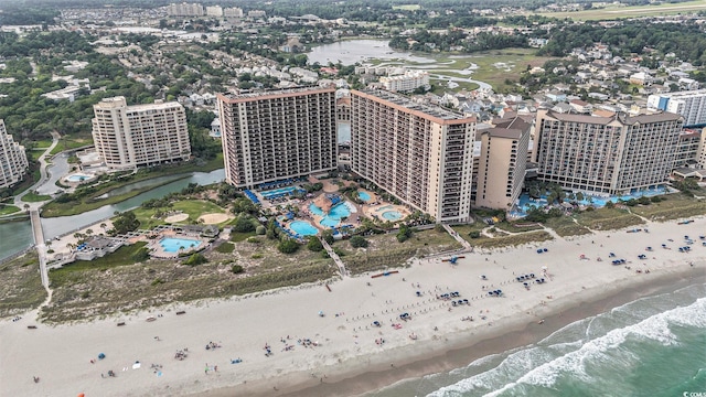 100 N Beach Blvd Unit 710, North Myrtle Beach, SC 29582 - drone / aerial view of expansive beach and a pool area