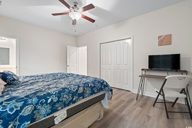 4331 Grande Harbour Blvd, Little River, SC 29566 - bedroom with wood finished floors, a closet, and ceiling fan