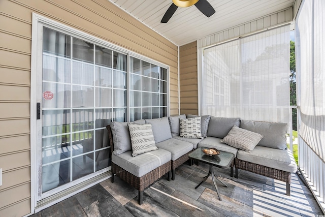 6309 Sweetwater Blvd ., Unit Murrells Inlet, SC 29576 - sunroom with an outdoor living space and ceiling fan