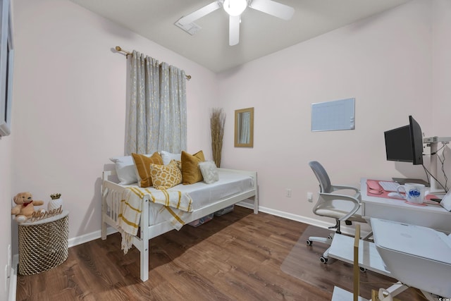 6309 Sweetwater Blvd ., Unit Murrells Inlet, SC 29576 - home office featuring ceiling fan, wood finished floors, and baseboards