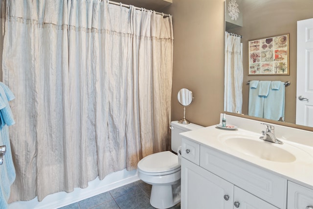 601 Hillside Dr N Unit 1931, North Myrtle Beach, SC 29582 - bathroom with vanity, toilet, tile patterned floors, and shower / tub combo