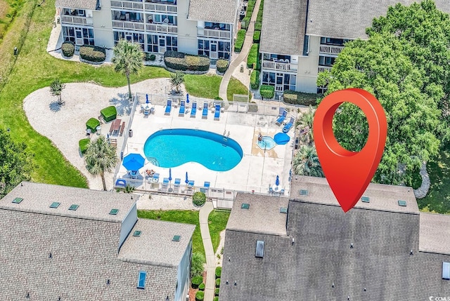 1870 Auburn Dr Unit 22A, Surfside Beach, SC 29575 - drone / aerial view of a pool
