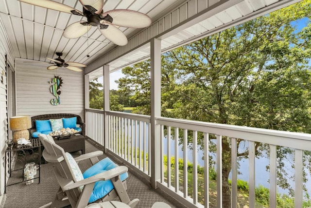 117 Pinehurst Ln Unit 5-J, Pawleys Island, SC 29585 - balcony featuring a ceiling fan